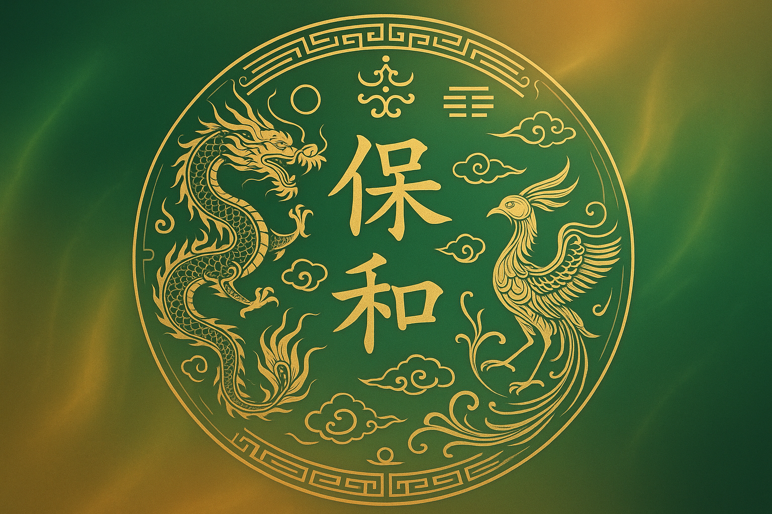 绿金风格风水符咒设计